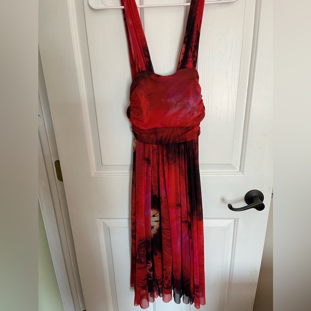 Elana Kattan size small red flowered dress